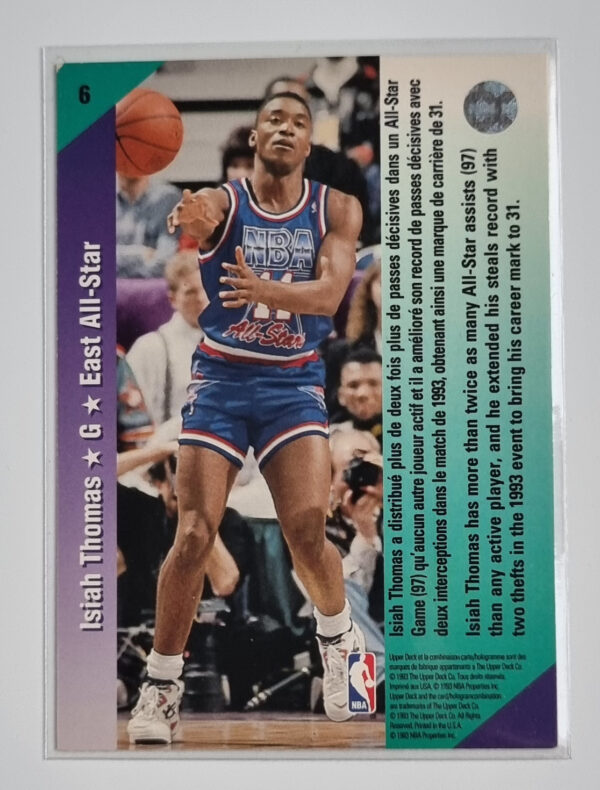 1992-93 Upper Deck International French #6 Isiah Thomas AS – Image 2