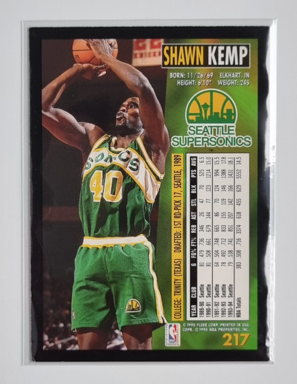 1994-95 Fleer European #217 Shawn Kemp – Image 2