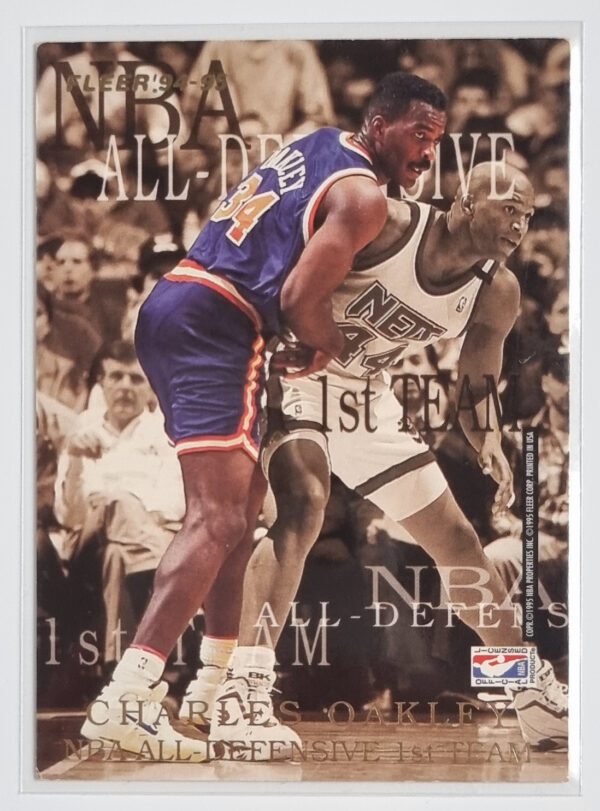 1994-95 Fleer European All-Defensive #4 Charles Oakley/David Robinson – Image 2