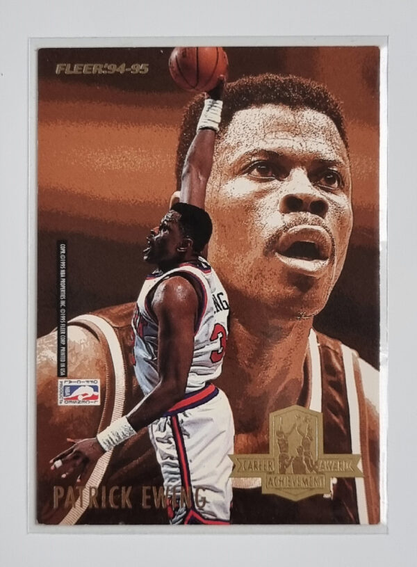 1994-95 Fleer European Career Achievement Awards #1 Patrick Ewing/Karl Malone – Image 2