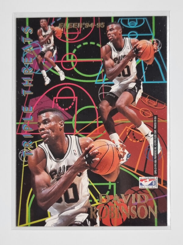 1994-95 Fleer European Triple Threats #3 Shawn Kemp/David Robinson – Image 2