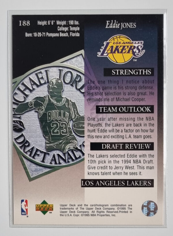 1994-95 Upper Deck #188 Eddie Jones DA – Image 2
