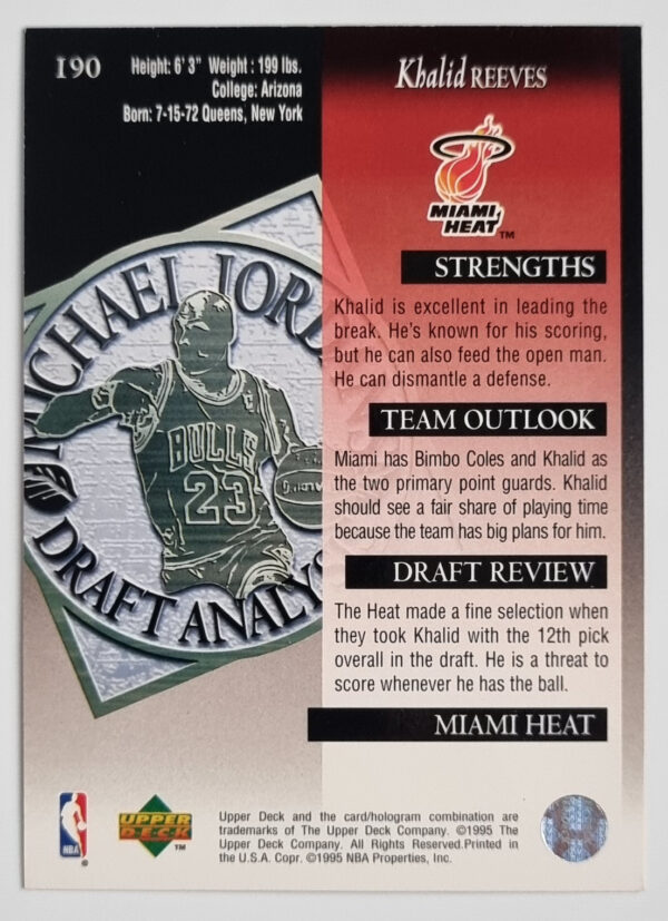 1994-95 Upper Deck #190 Khalid Reeves DA – Image 2