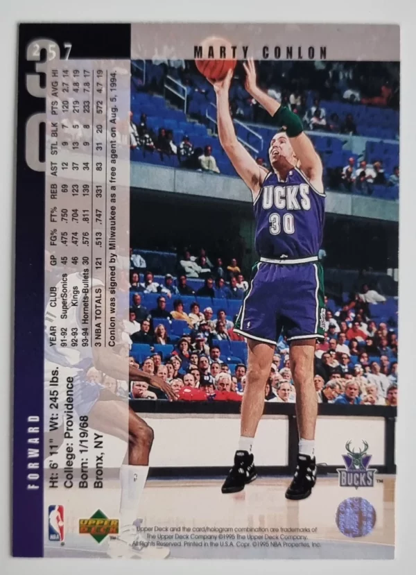 1994-95 Upper Deck #257 Marty Conlon – Image 2