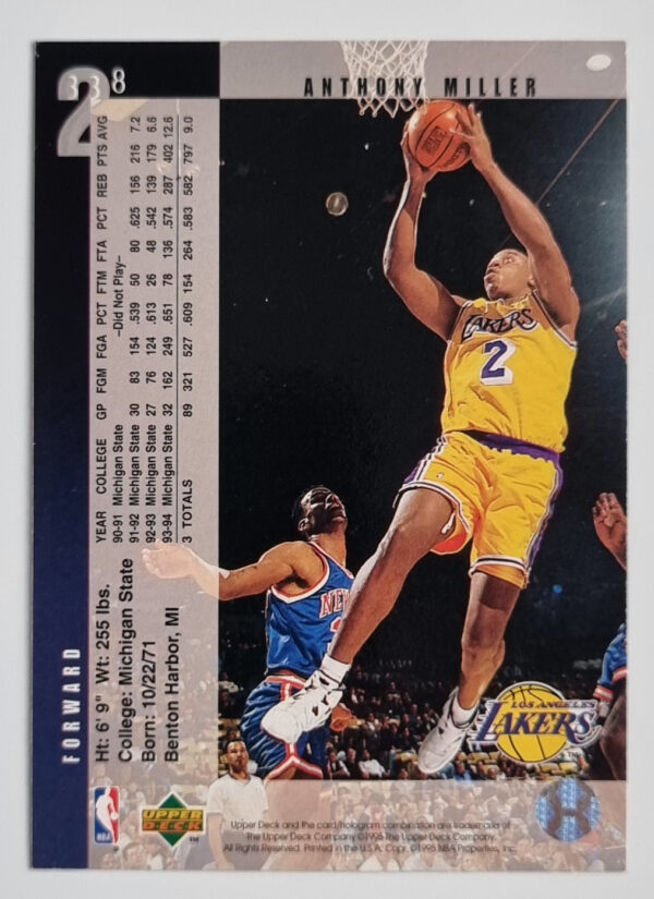 1994-95 Upper Deck #338 Anthony Miller RC – Image 2