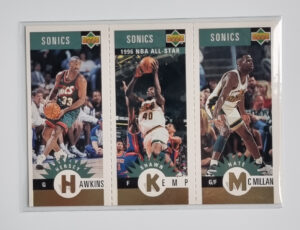 1996-97 Collector's Choice Seattle Supersonics #B1 Hersey Hawkins/Shawn Kemp/Nate McMillan