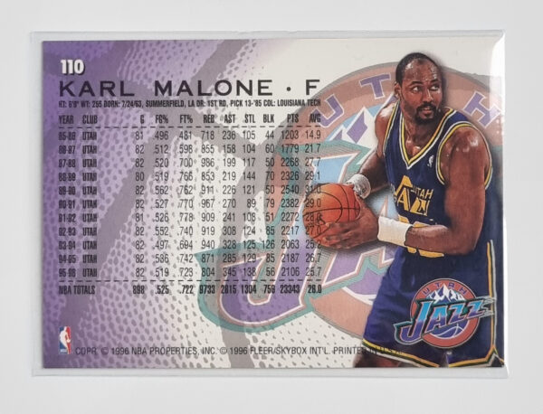 1996-97 Fleer #110 Karl Malone – Image 2