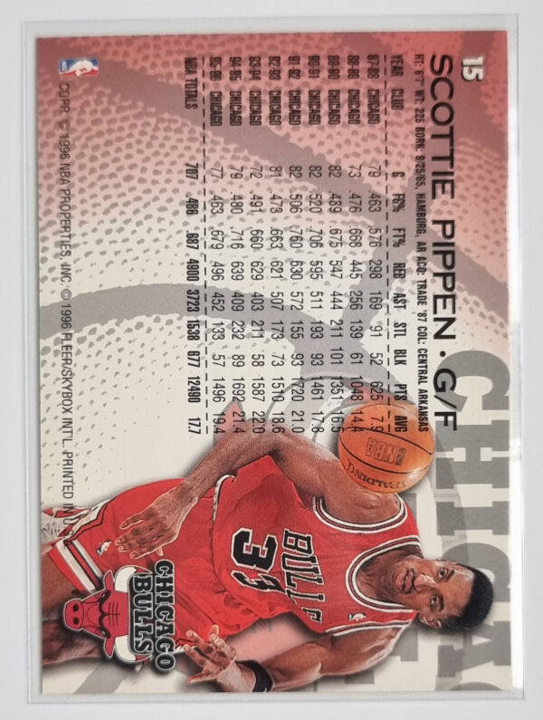 1996-97 Fleer #15 Scottie Pippen – Image 2