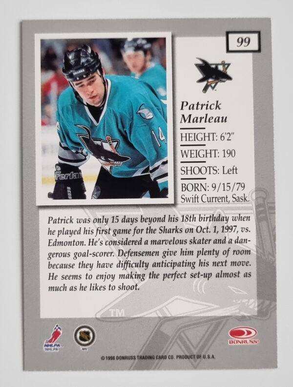 1997-98 Donruss Elite #99 Patrick Marleau – Image 2