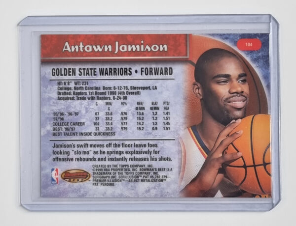 1998-99 Bowman's Best #104 Antawn Jamison RC – Image 2