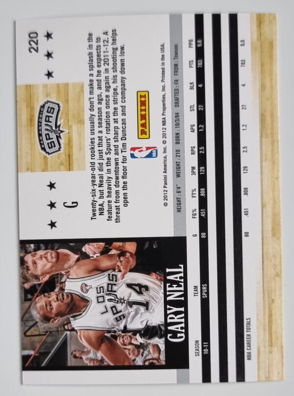 2011-12 Hoops #220 Gary Neal – Image 2