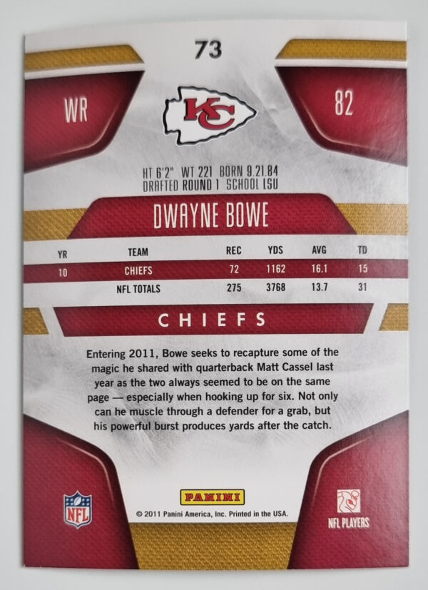 2011 Certified #73 Dwayne Bowe – Image 2