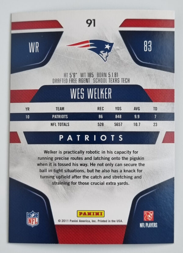 2011 Certified #91 Wes Welker – Image 2