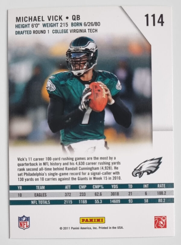2011 Rookies and Stars #114 Michael Vick – Image 2