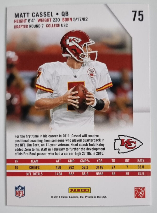2011 Rookies and Stars #75 Matt Cassel – Image 2