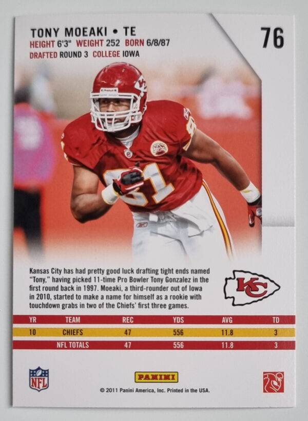 2011 Rookies and Stars #76 Tony Moeaki – Image 2