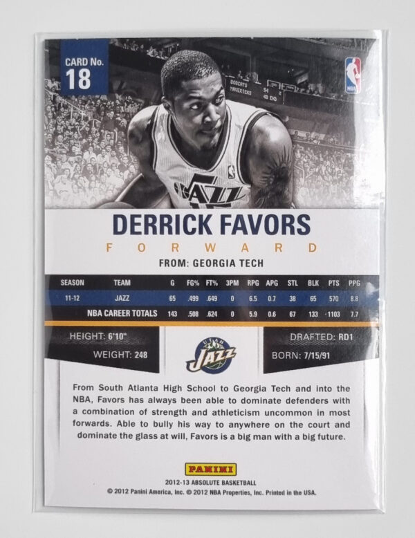 2012-13 Absolute #18 Derrick Favors – Image 2