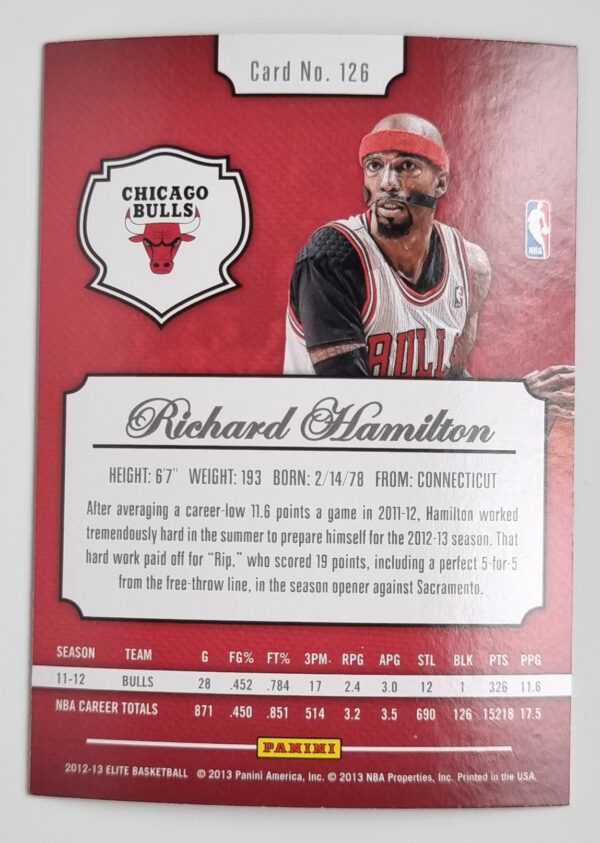 2012-13 Elite #126 Richard Hamilton – Image 2