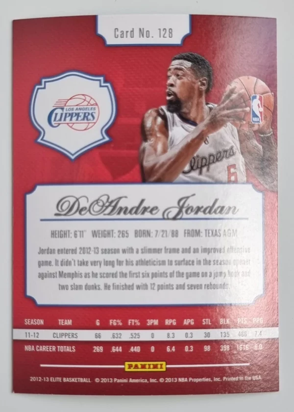 2012-13 Elite #128 DeAndre Jordan – Image 2