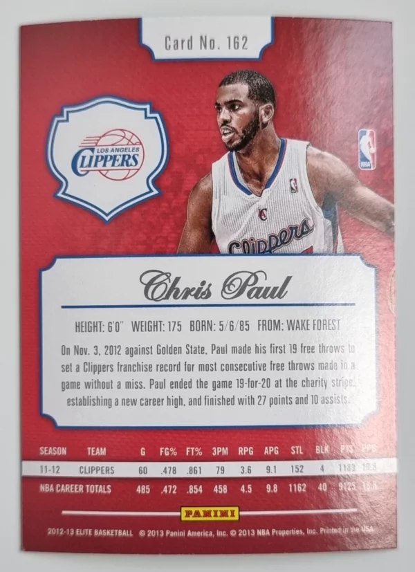 2012-13 Elite #162 Chris Paul – Image 2