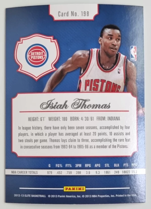 2012-13 Elite #198 Isiah Thomas – Image 2