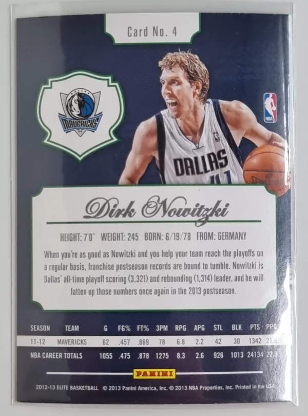 2012-13 Elite #4 Dirk Nowitzki – Image 2