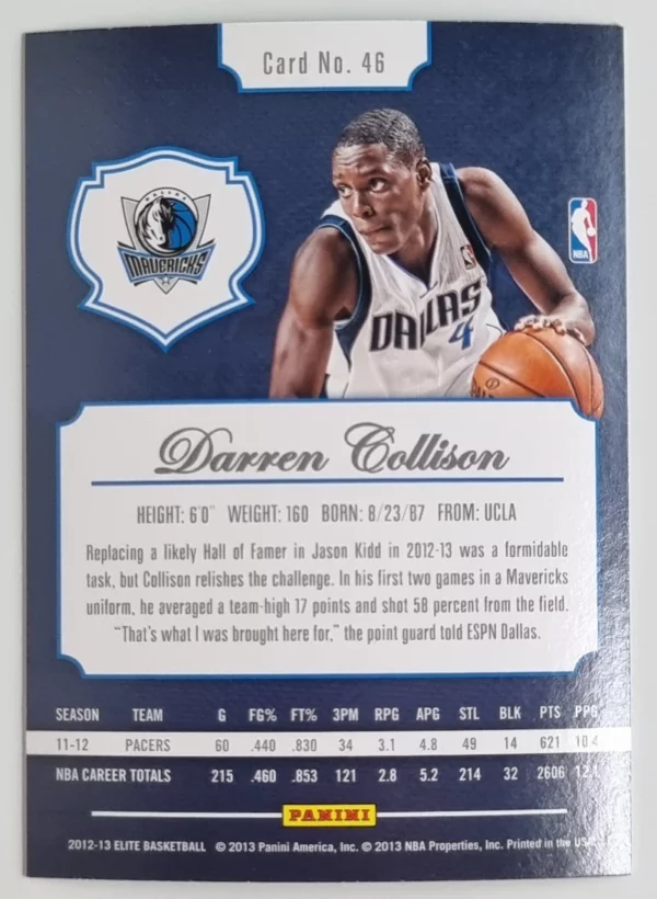 2012-13 Elite #46 Darren Collison – Image 2