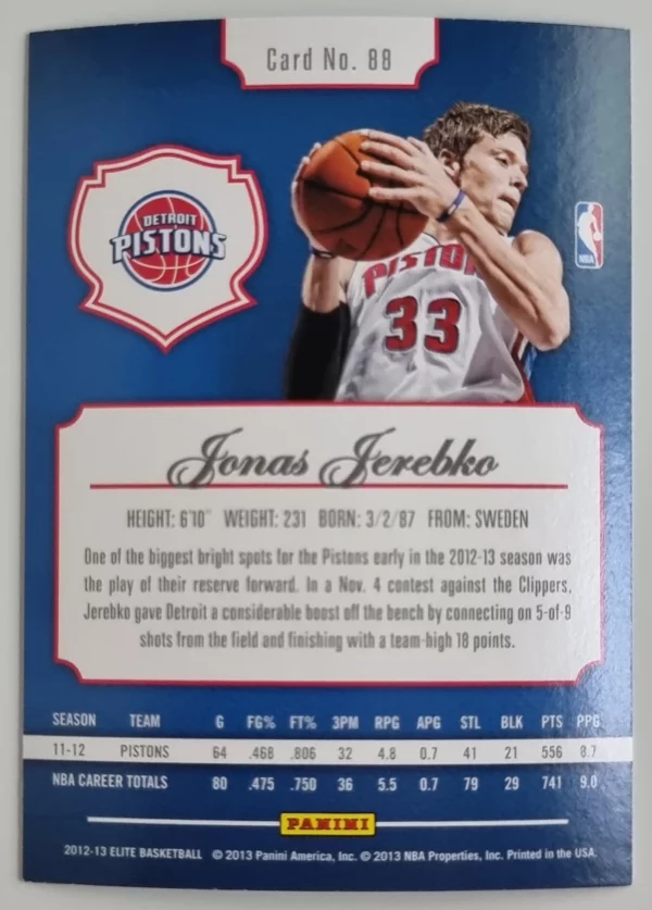 2012-13 Elite #88 Jonas Jerebko – Image 2