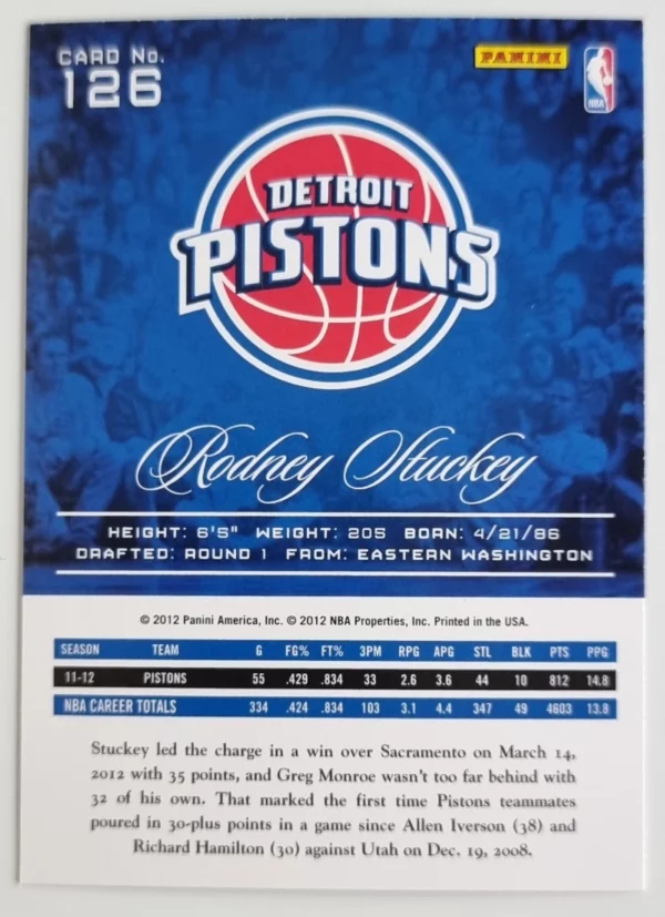 2012-13 Prestige #126 Rodney Stuckey – Image 2