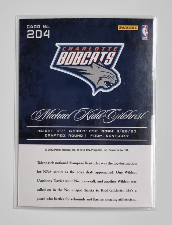 2012-13 Prestige #204 Michael Kidd-Gilchrist RC – Image 2