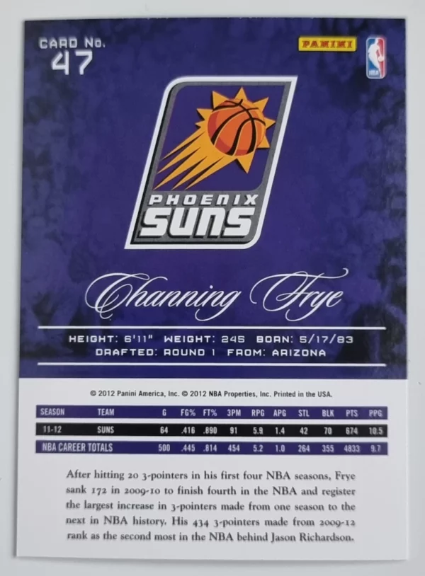 2012-13 Prestige #47 Channing Frye – Image 2