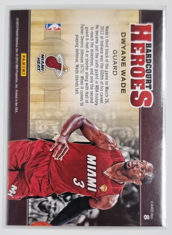 2012-13 Prestige Hardcourt Heroes #8 Dwyane Wade – Image 2