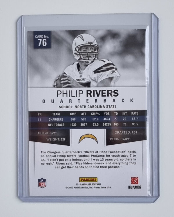 2012 Absolute Retail #76 Philip Rivers – Image 2