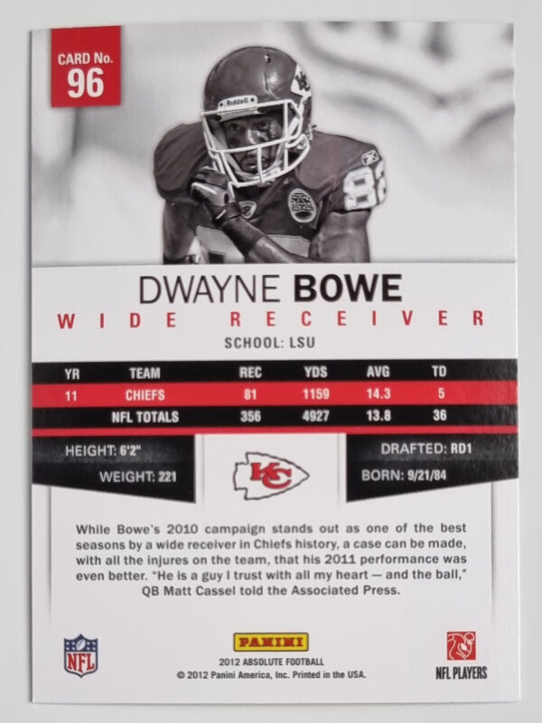 2012 Absolute Retail #96 Dwayne Bowe – Image 2