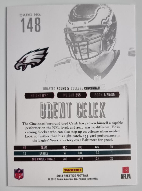 2013 Prestige #148 Brent Celek – Image 2
