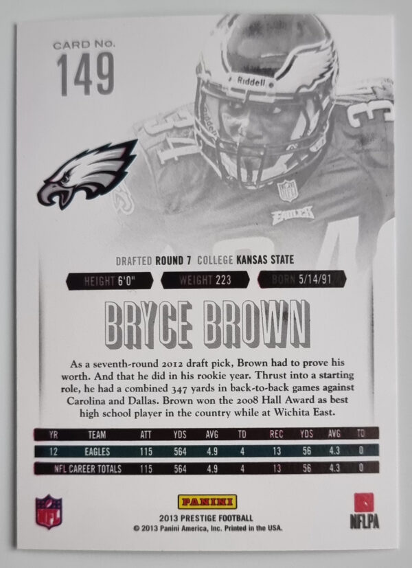 2013 Prestige #149 Bryce Brown – Image 2
