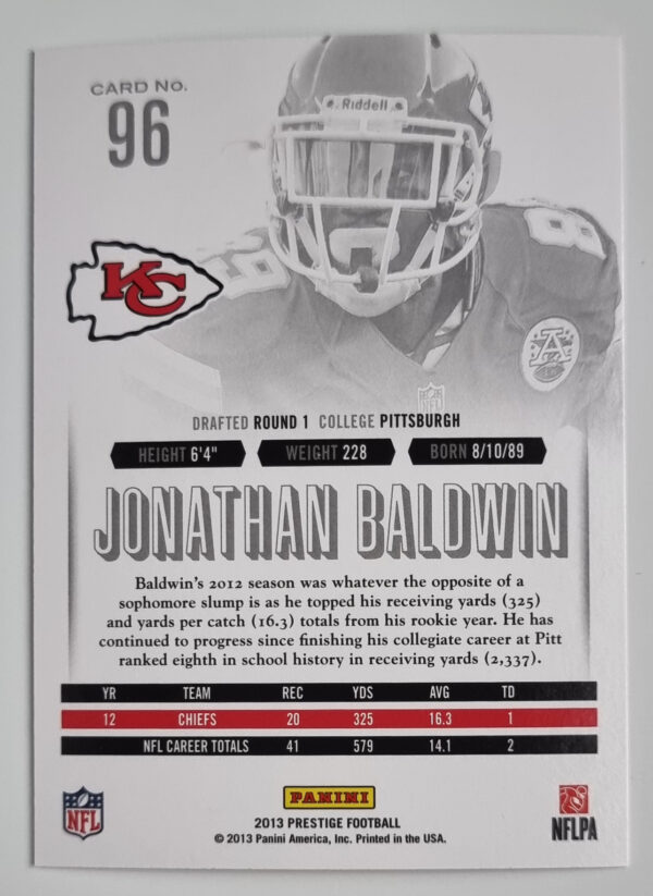 2013 Prestige #96 Jonathan Baldwin – Image 2
