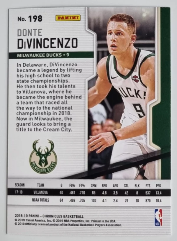 2018-19 Panini Chronicles #198 Donte DiVincenzo/Playoff – Image 2