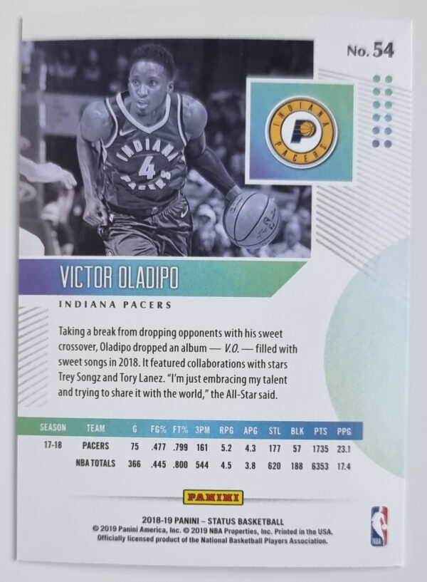 2018-19 Panini Status #54 Victor Oladipo – Image 2