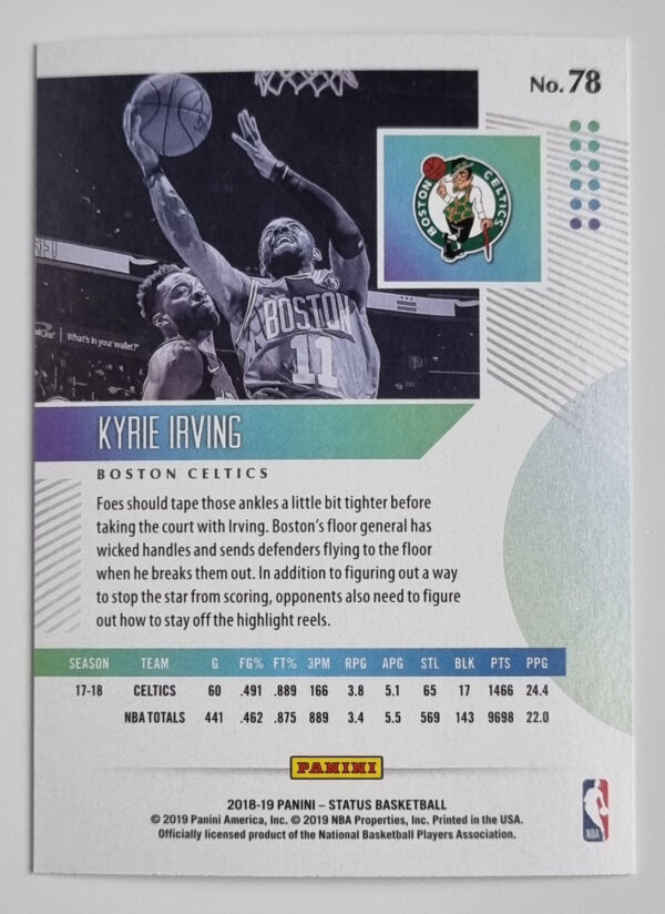 2018-19 Panini Status #78 Kyrie Irving – Image 2