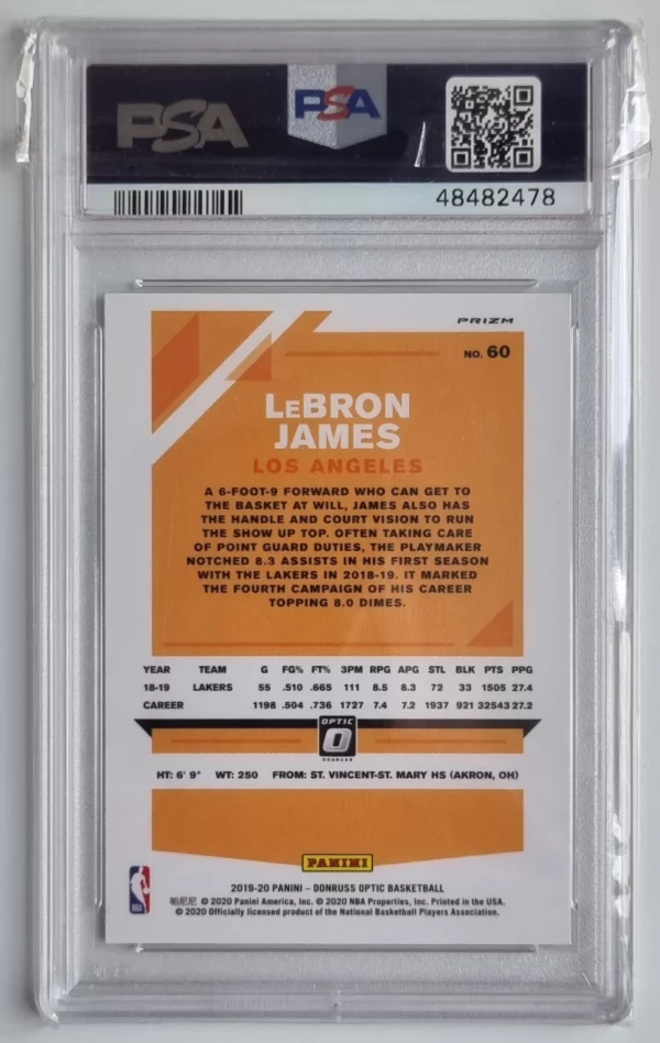 2019-20 Donruss Optic Holo #60 LeBron James – Image 2