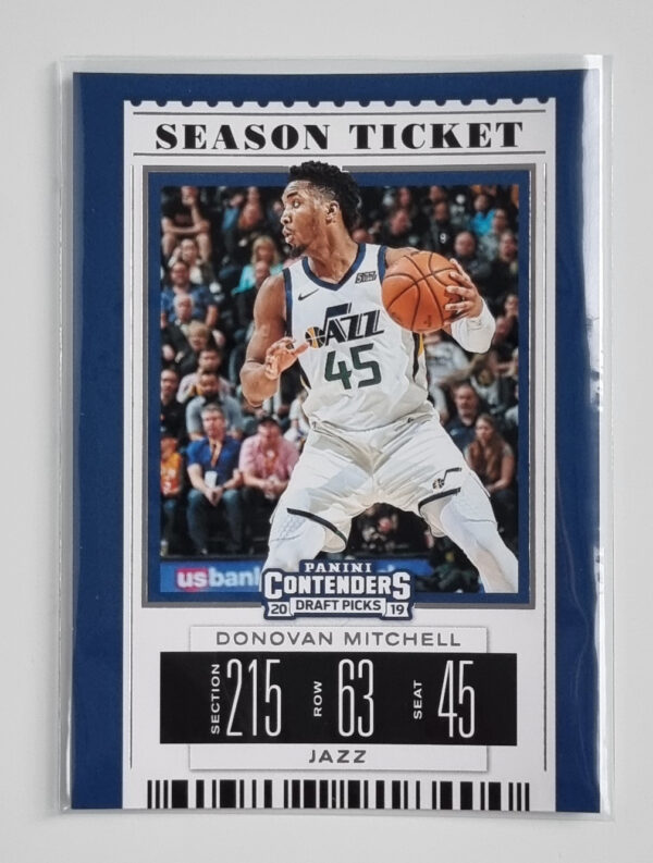 2019-20 Panini Contenders Draft Picks Draft Ticket Blue Foil #16 Donovan Mitchell