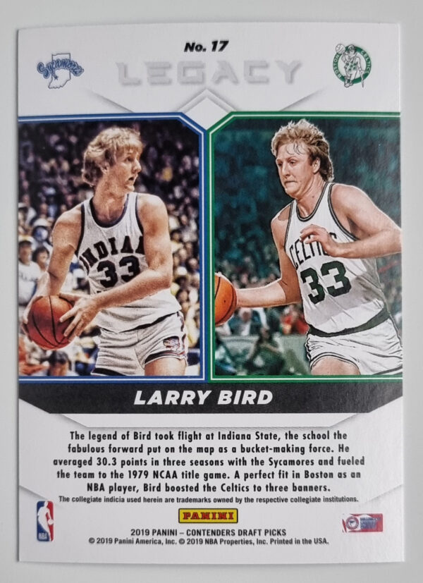 2019-20 Panini Contenders Draft Picks Legacy #17 Larry Bird – Image 2