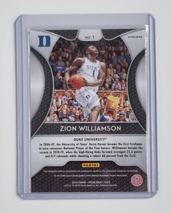 2019-20 Panini Prizm Draft Picks Prizms Orange #1 Zion Williamson – Image 2