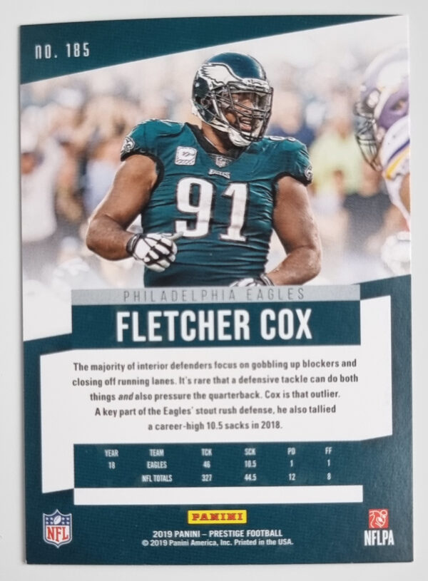 2019 Prestige #185 Fletcher Cox – Image 2
