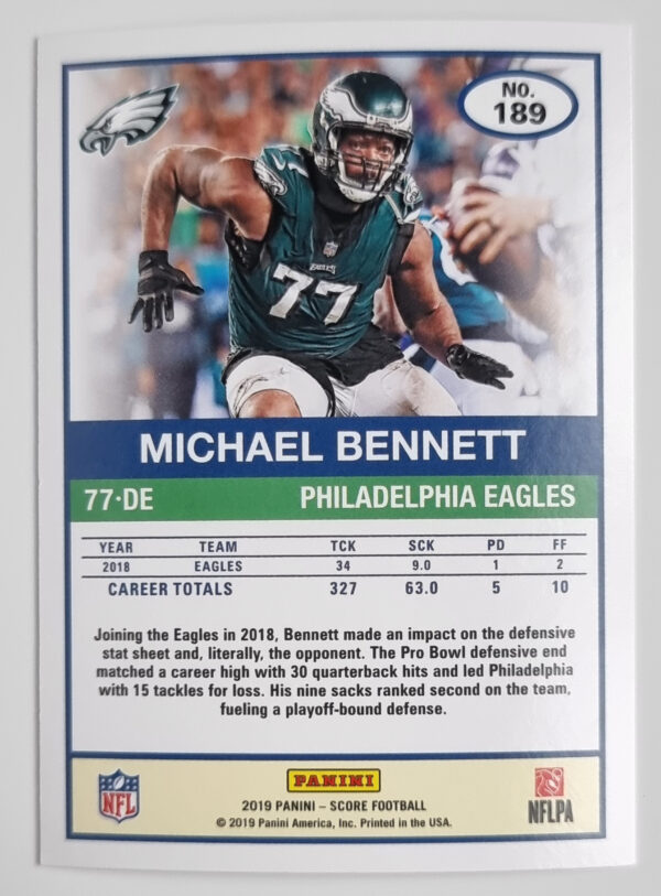 2019 Score #189 Michael Bennett – Image 2
