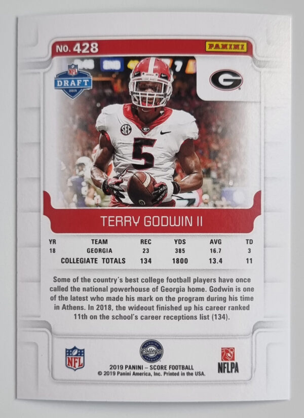 2019 Score #428 Terry Godwin II RC – Image 2