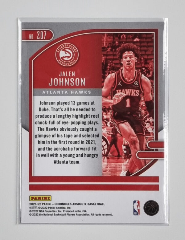 2021-22 Panini Chronicles #207 Jalen Johnson/Absolute – Image 2