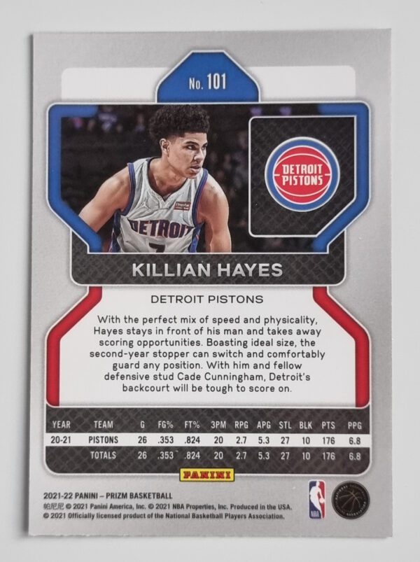 2021-22 Panini Prizm #101 Killian Hayes – Image 2