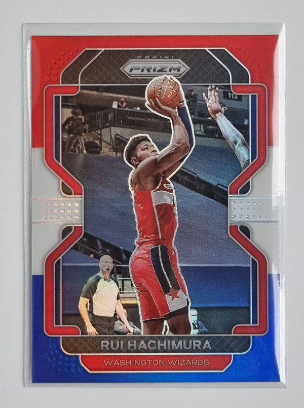 2021-22 Panini Prizm Prizms Red White and Blue #234 Rui Hachimura